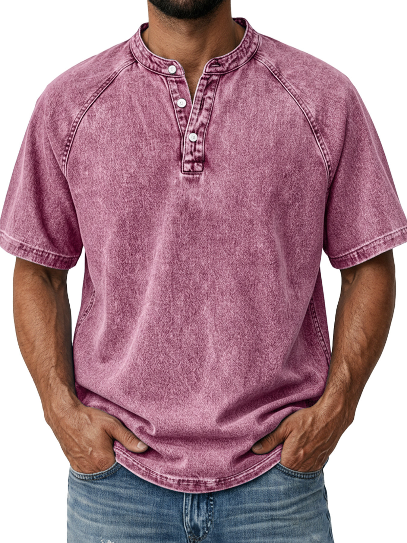Men's Vintage Wash Raglan Henley