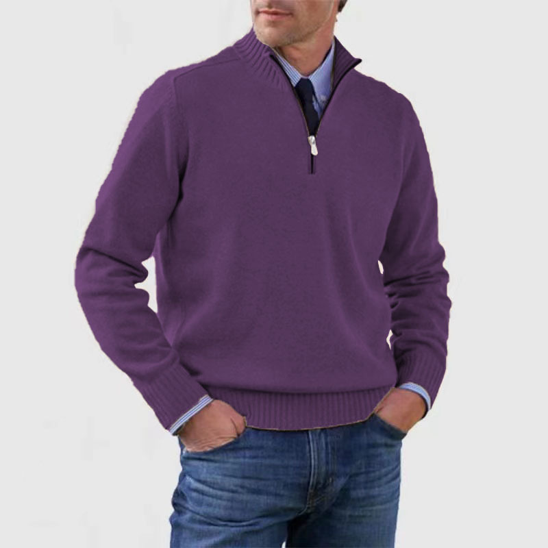 Men's Classic Quarter-Zip Knit Sweater