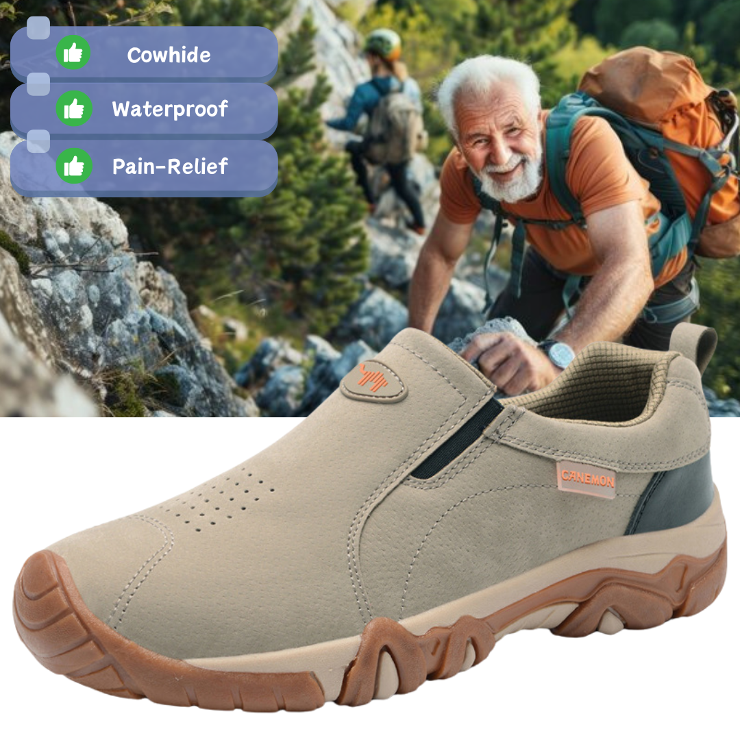 Men's Comfortable Cowhide Lightweight Orthopedic Walking Shoes Hiking Shoes(Hot sale)