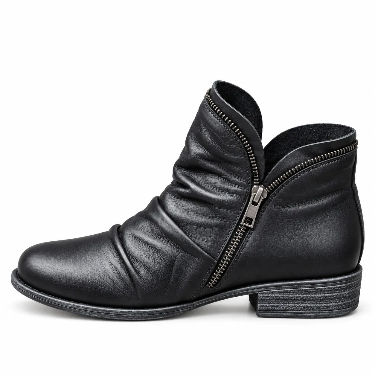 🔥Last Day 50% OFF - Women's Side Zipper Orthopaedic Leather Ankle Boots