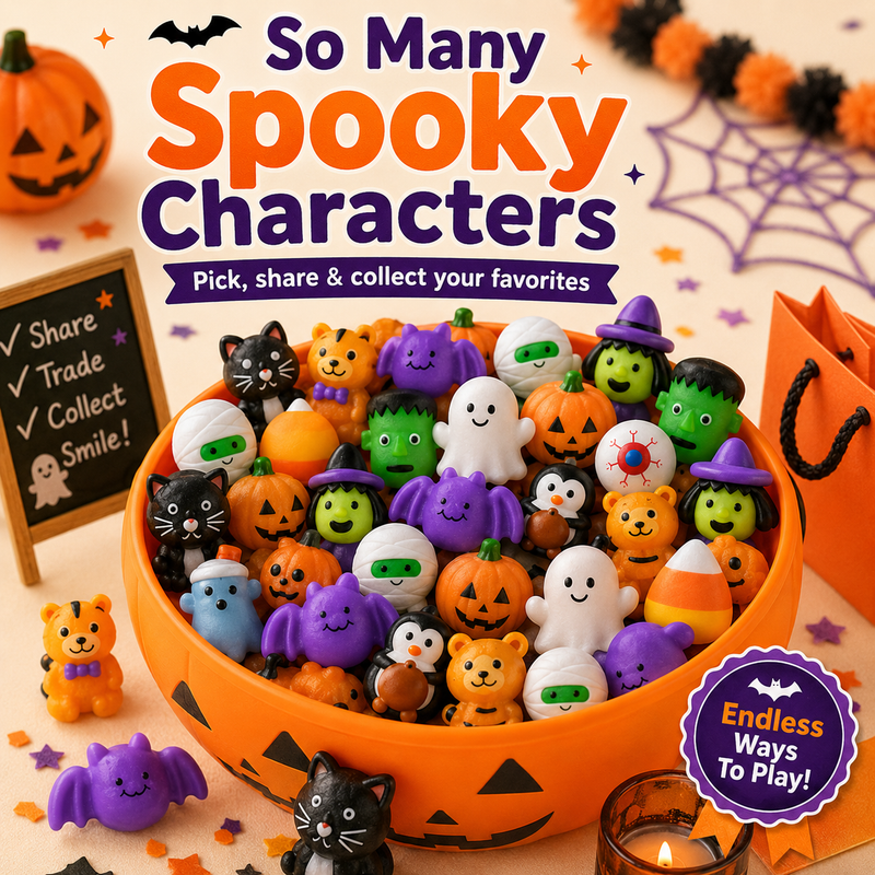 🔥 Last Day 60% OFF &mdash; 50PCS Halloween Mochi Squishy Toys for Party Favors & Spooky Fun 🎃