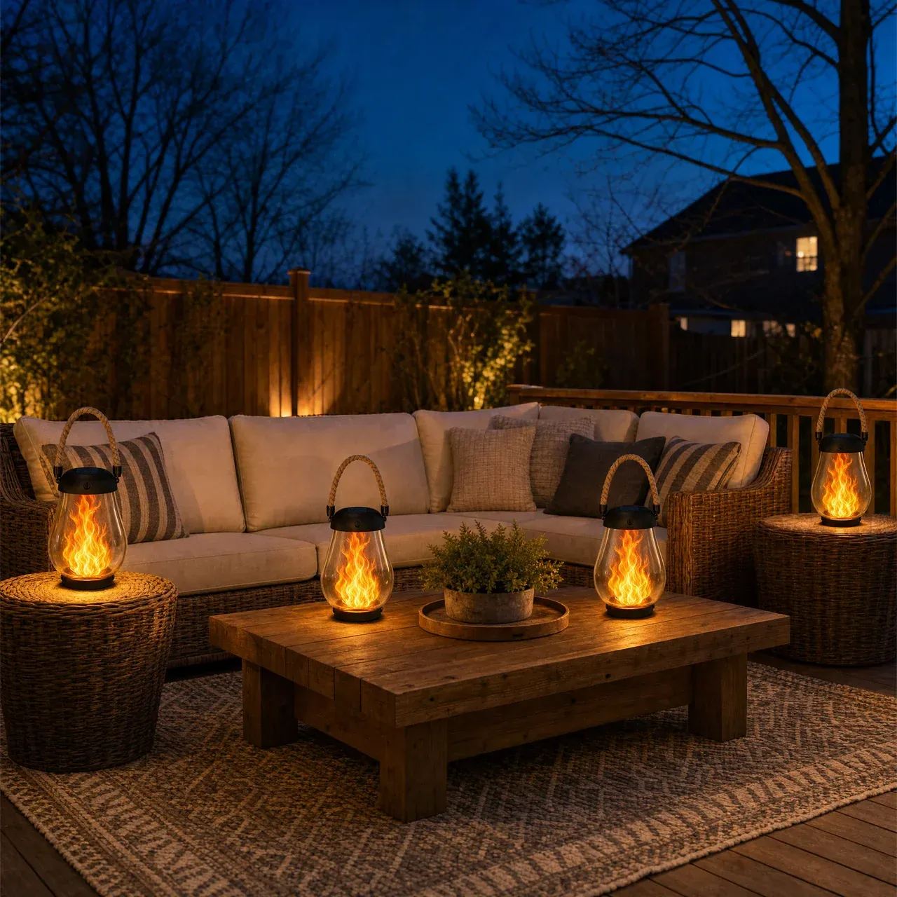 🔥 Last Day 49% OFF! Solar Flame Lanterns – No Wiring, Auto-On at Dusk!