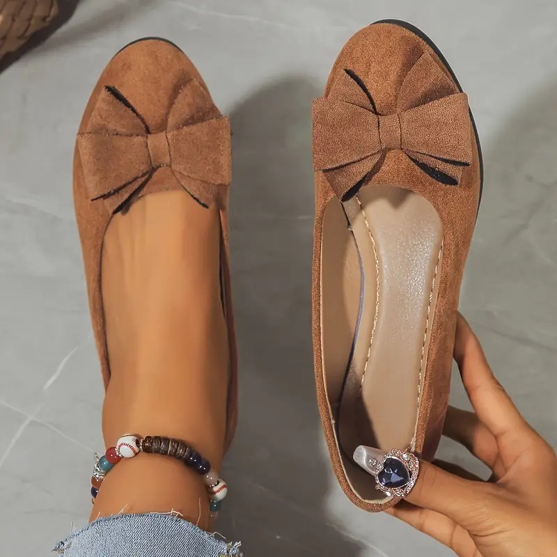 Women's Cute Black Bow Flat Shoes
