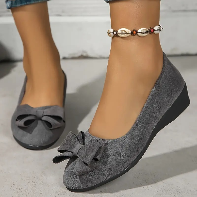 Women's Cute Black Bow Flat Shoes
