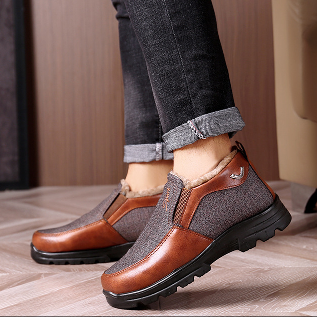 Keep Warm Winter Boots Slip on Comfortable Plush Fur Ankle Boots