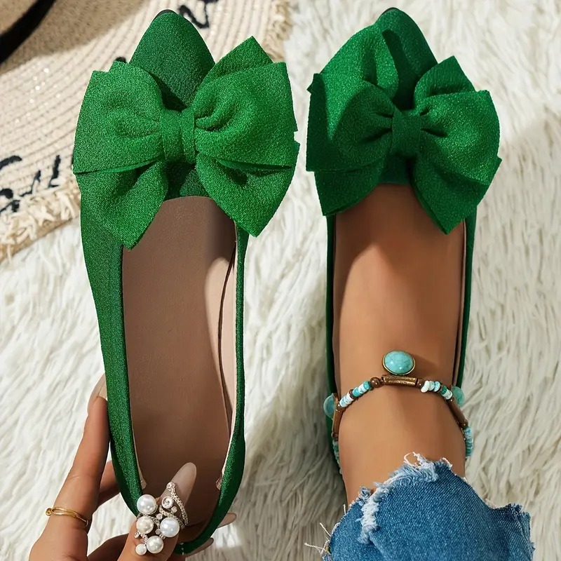 Women's Cute Black Bow Flat Shoes