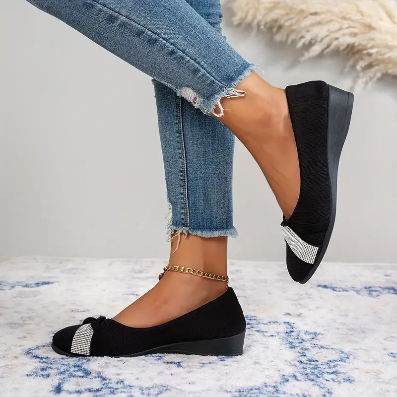 Rhinestone Accents Slip-On Loafers