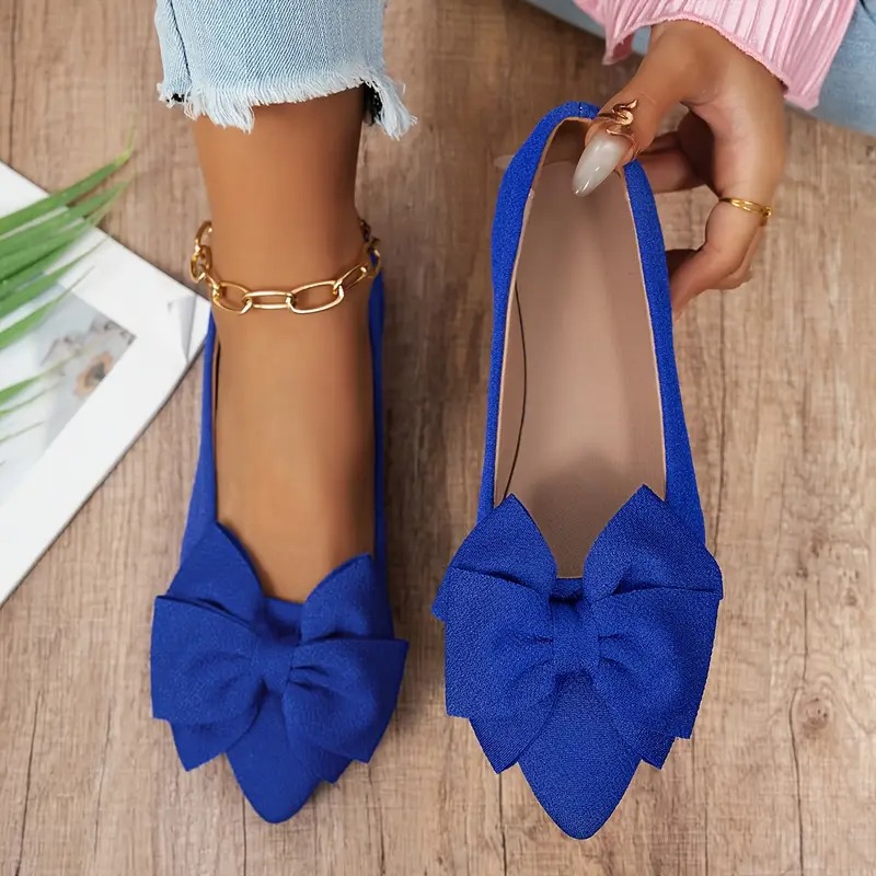 Women's Cute Black Bow Flat Shoes
