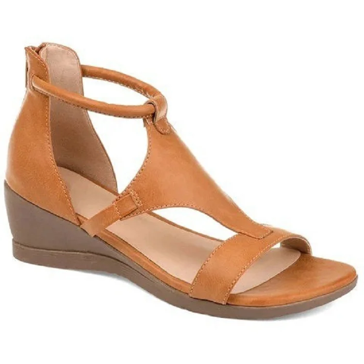 Orthopedic Leather Heel Sandals