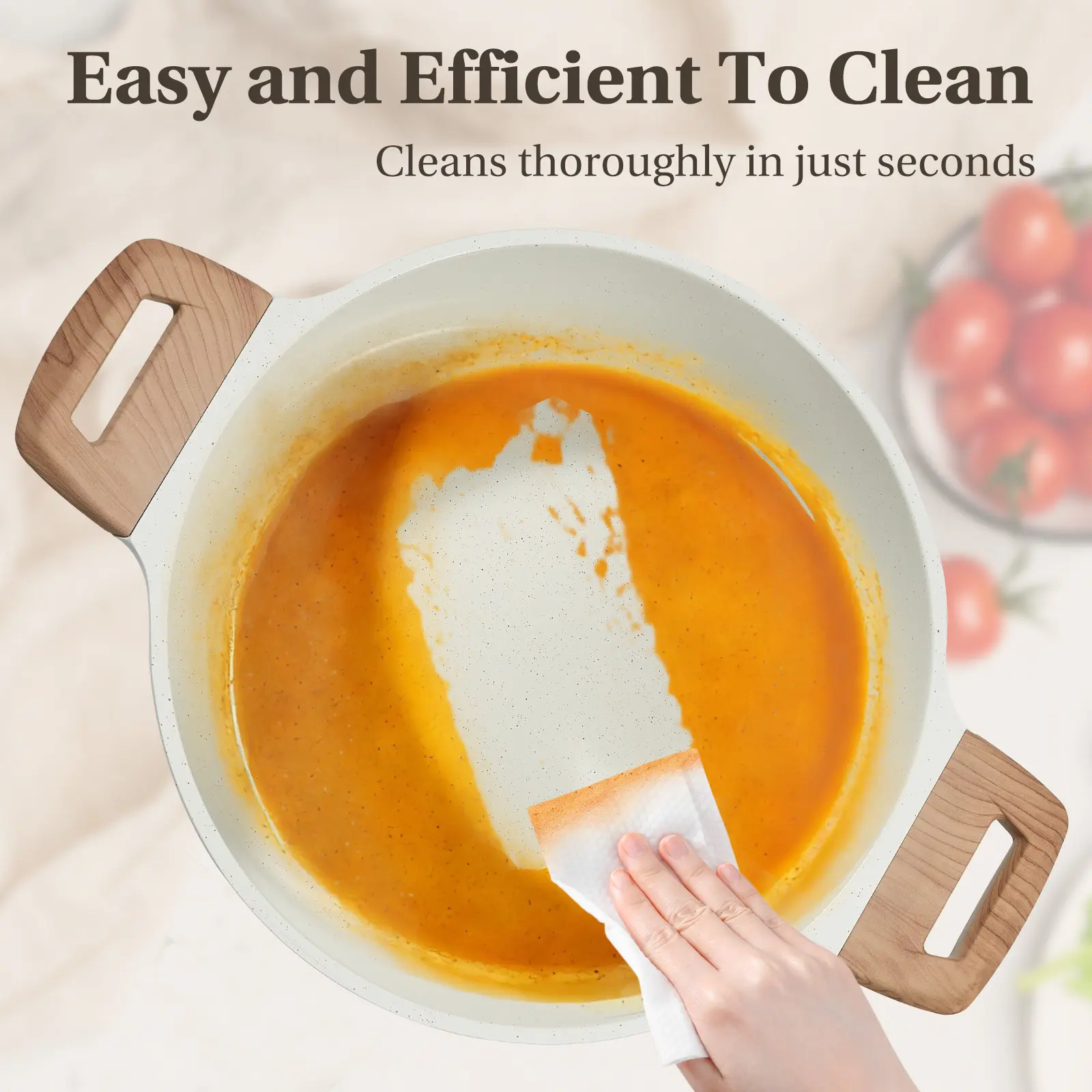 25-Piece Non-Stick Ceramic Granite Cookware Set with Stay-Cool Handles, Induction Compatible Pots and Pans Set for Healthy Cooking