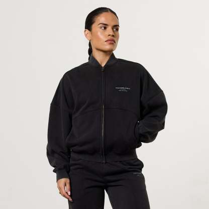 Vanquish Womens Washed Black Zip Up Jacket