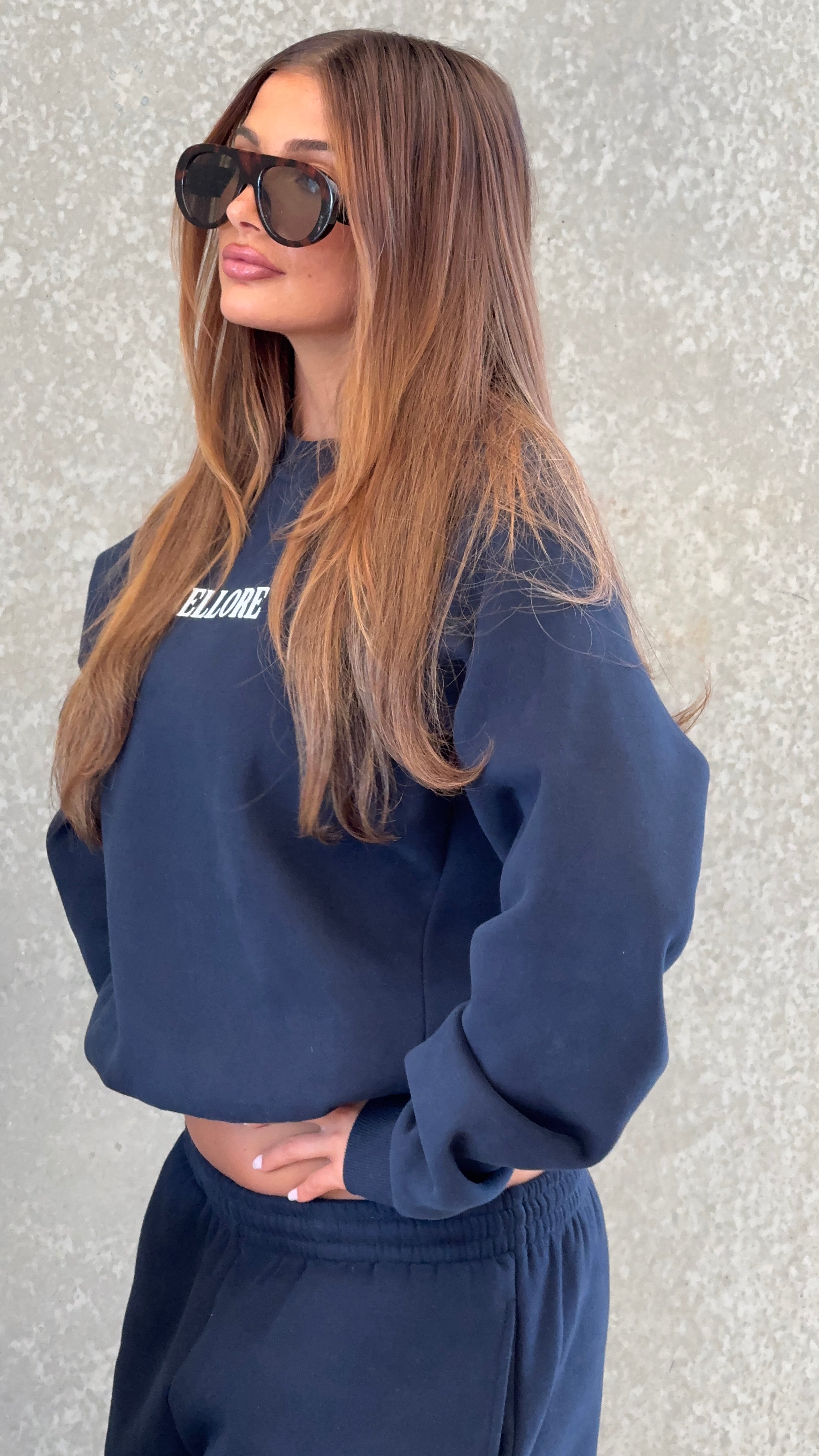 Boxy Adjustable Crewneck - Jet Midnight