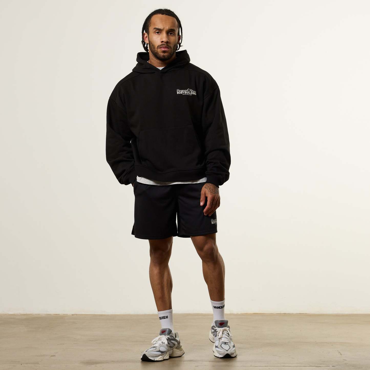 Vanquish Bodybuilding Black Oversized Boxy Pullover Hoodie