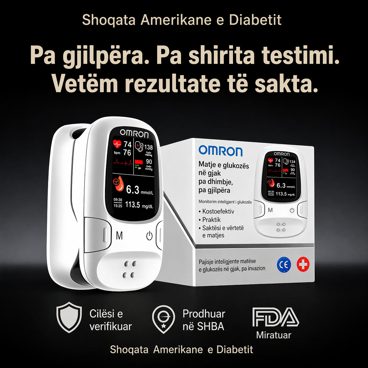 Omron™ 2026 Matës i ri inteligjent i glukozës në gjak 11-në-1 jo-invaziv – Nuk nevojiten gjilpëra, matje e glukozës në gjak pa dhimbje