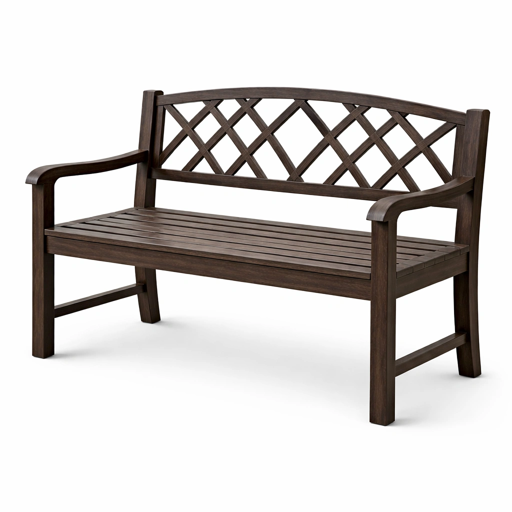 Banco de exterior de madera de acacia marrón-LIVNIRA