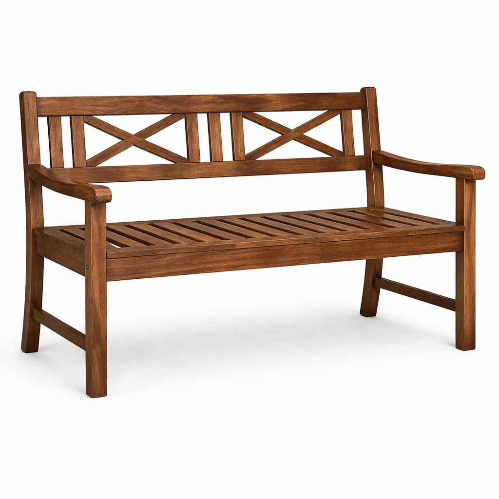 Banco de exterior de madera de acacia marrón 120x58x90 cm-LIVNIRA
