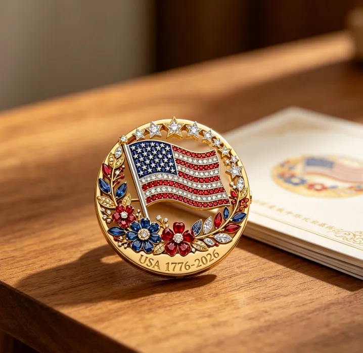 US 250th Anniversary Enamel Brooch Pin