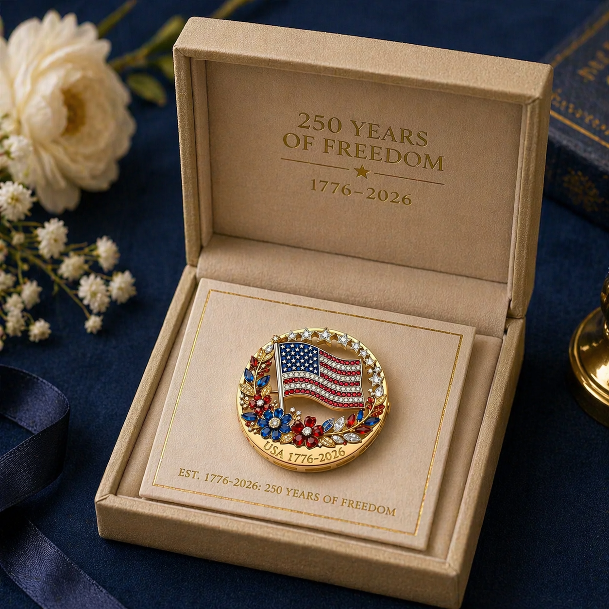 US 250th Anniversary Enamel Brooch Pin