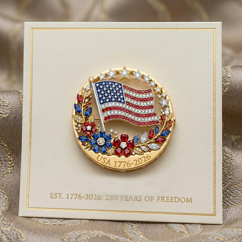 US 250th Anniversary Enamel Brooch Pin