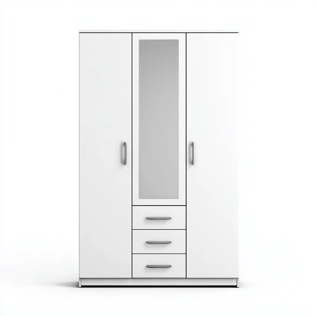 Armadio - legno-vetro - 175x58x198 cm - bianco - stile moderno funzionale-Latavadwell