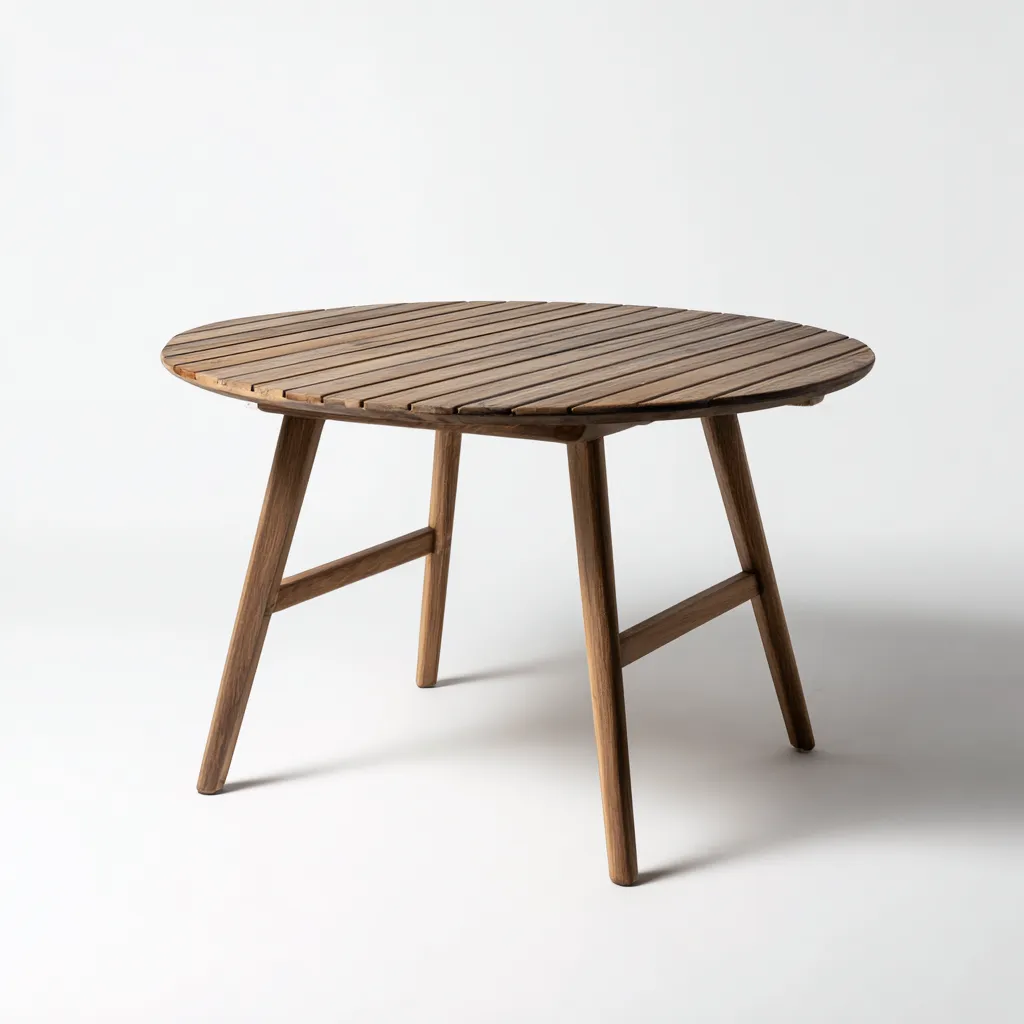 Tavolo da giardino - legno - 120x120x75 cm - marrone naturale - stile essenziale outdoor-Latavadwell