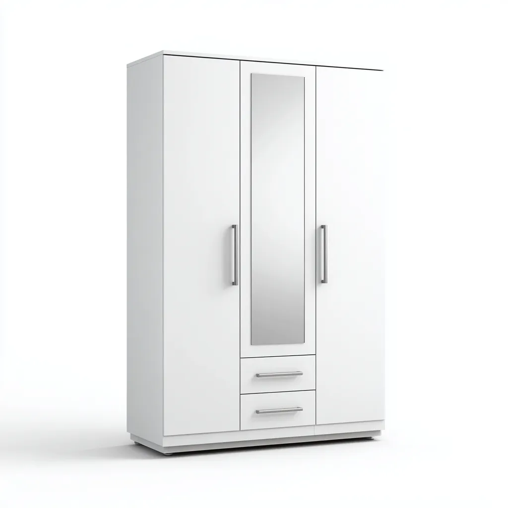 Armadio - legno-vetro - 178x60x198 cm - bianco - stile moderno funzionale-Latavadwell