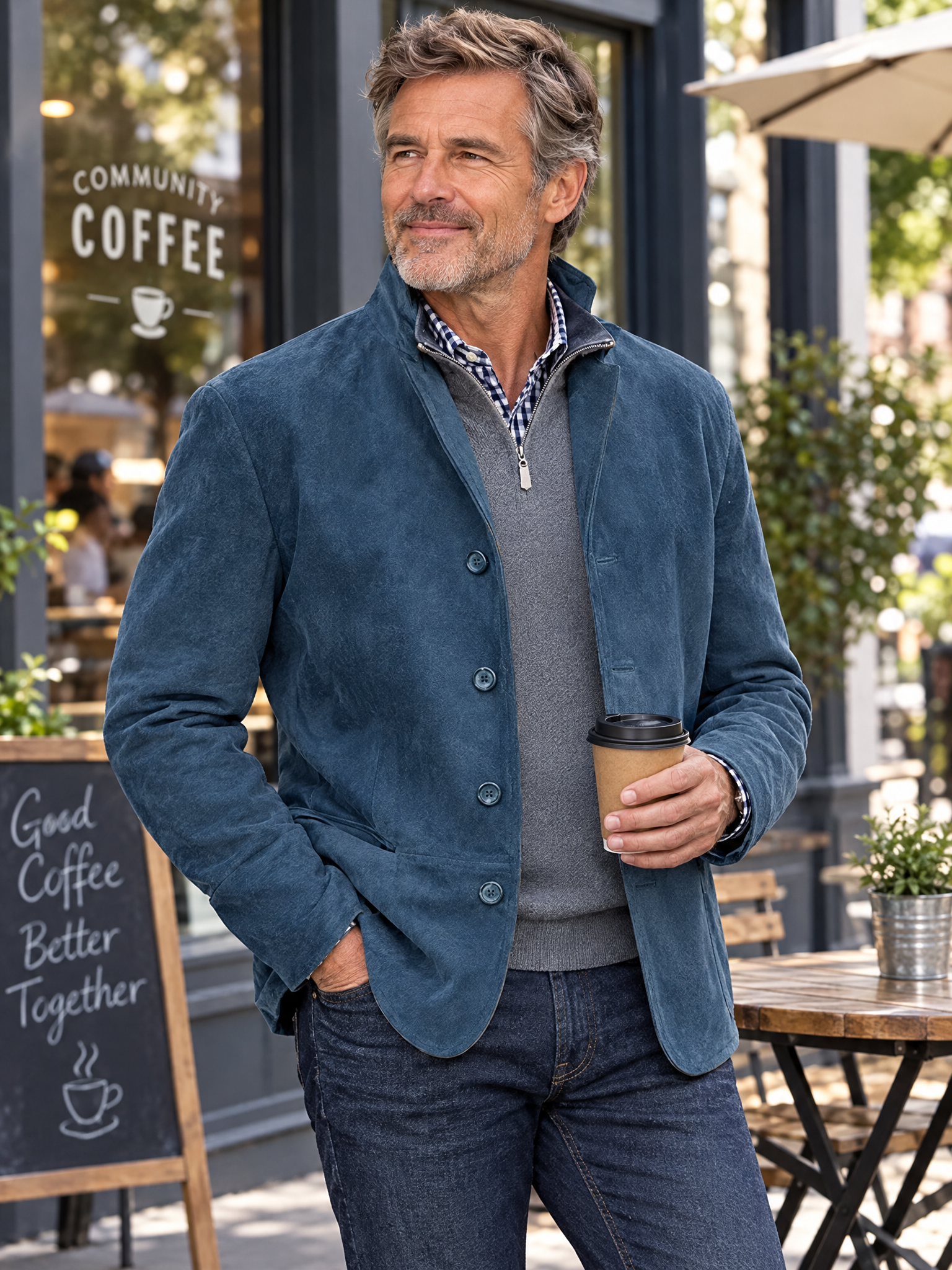 Vintage Suede Lapel Jacket Showcase