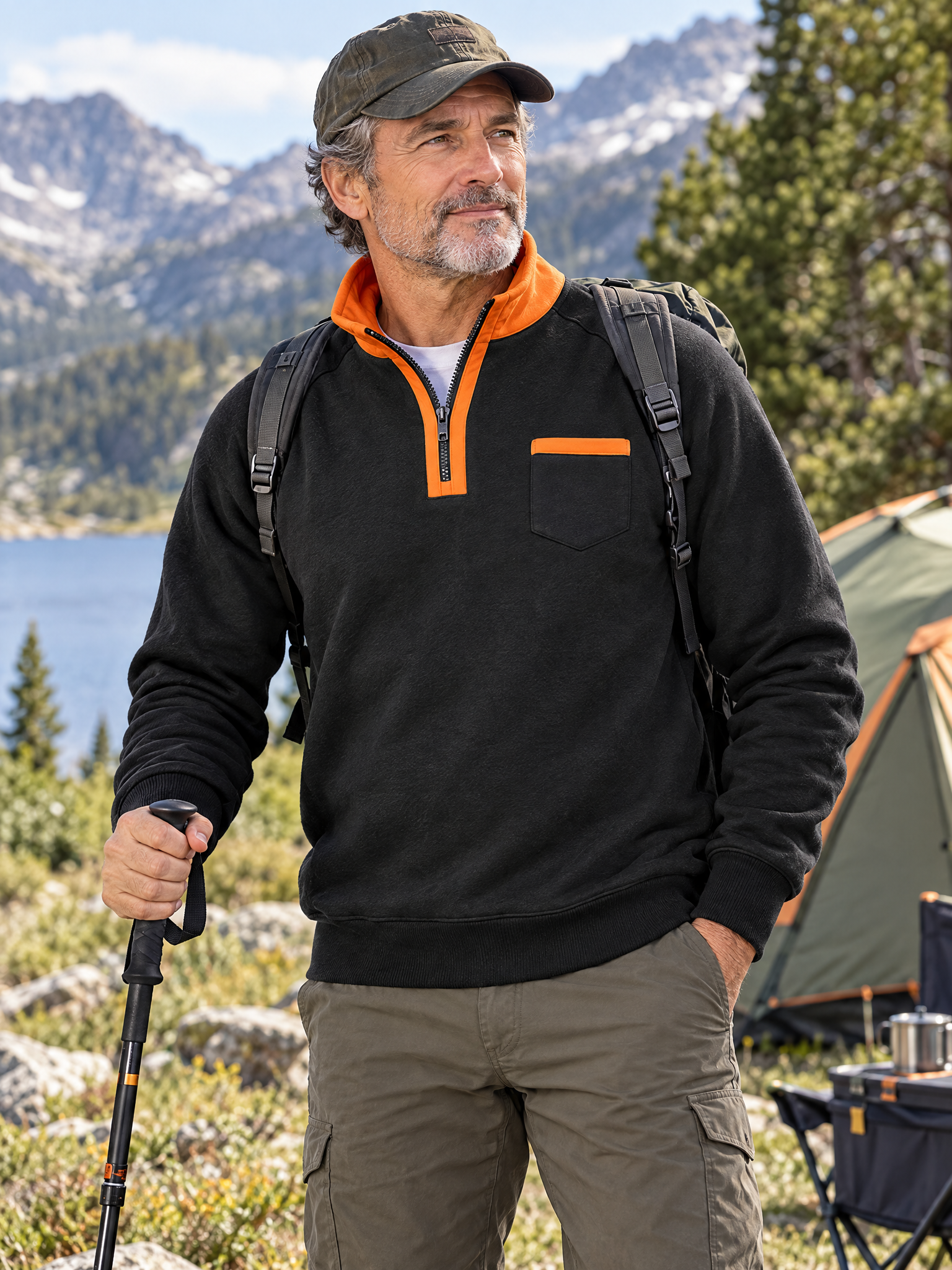 Half-Zip and Pocket Details