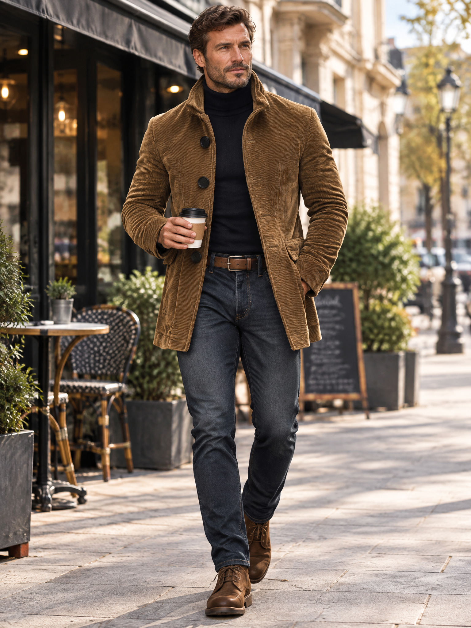 Men's Stand Collar Blazer Main View