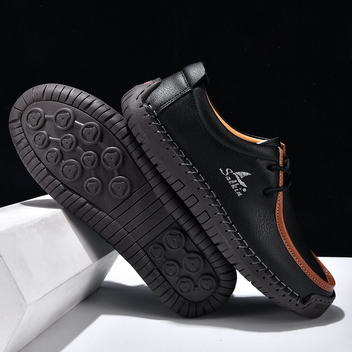 Hand-stitched soft-soled loafers