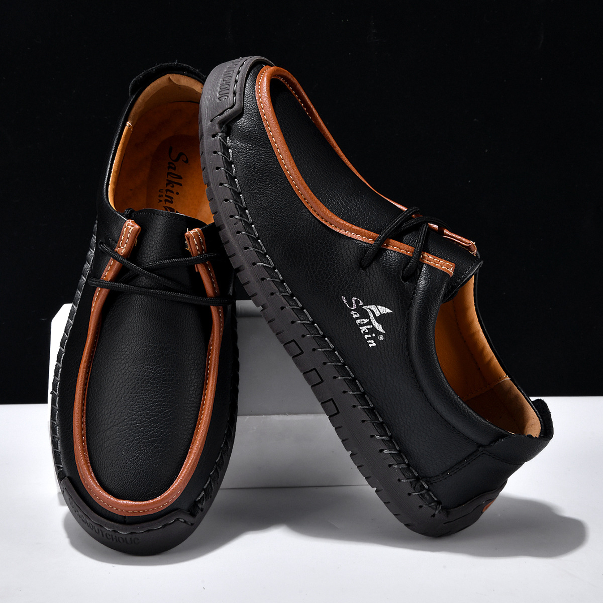Hand-stitched soft-soled loafers