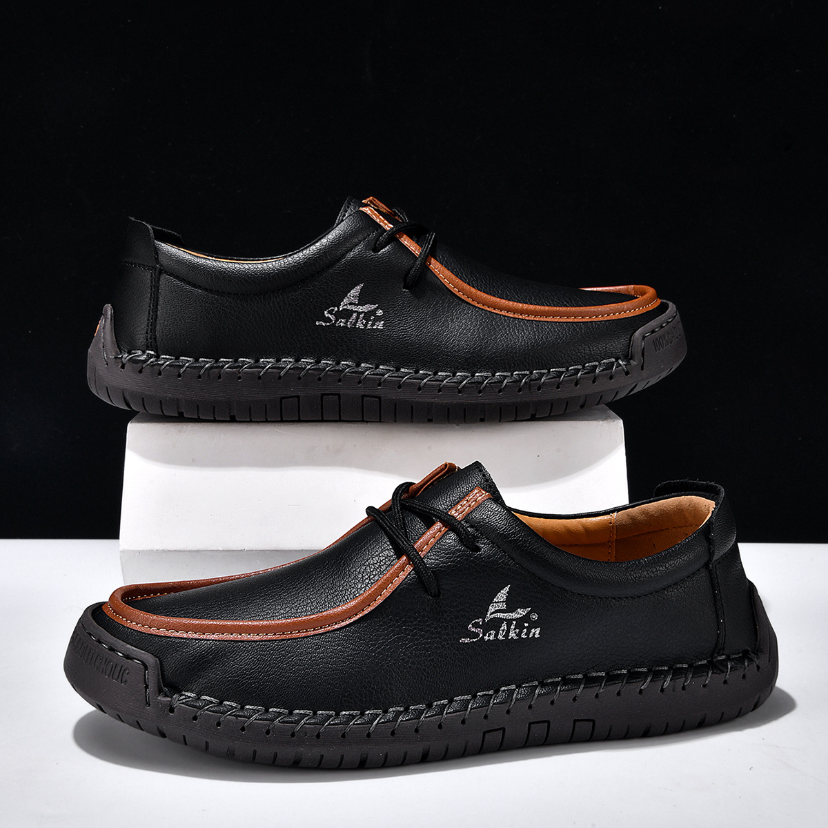 Hand-stitched soft-soled loafers