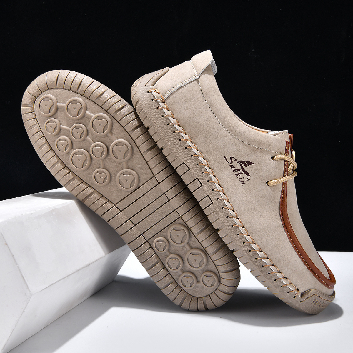 Hand-stitched soft-soled loafers