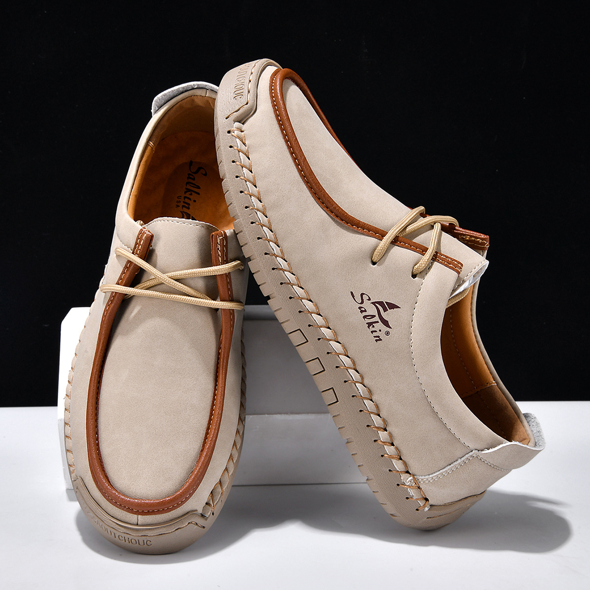 Hand-stitched soft-soled loafers
