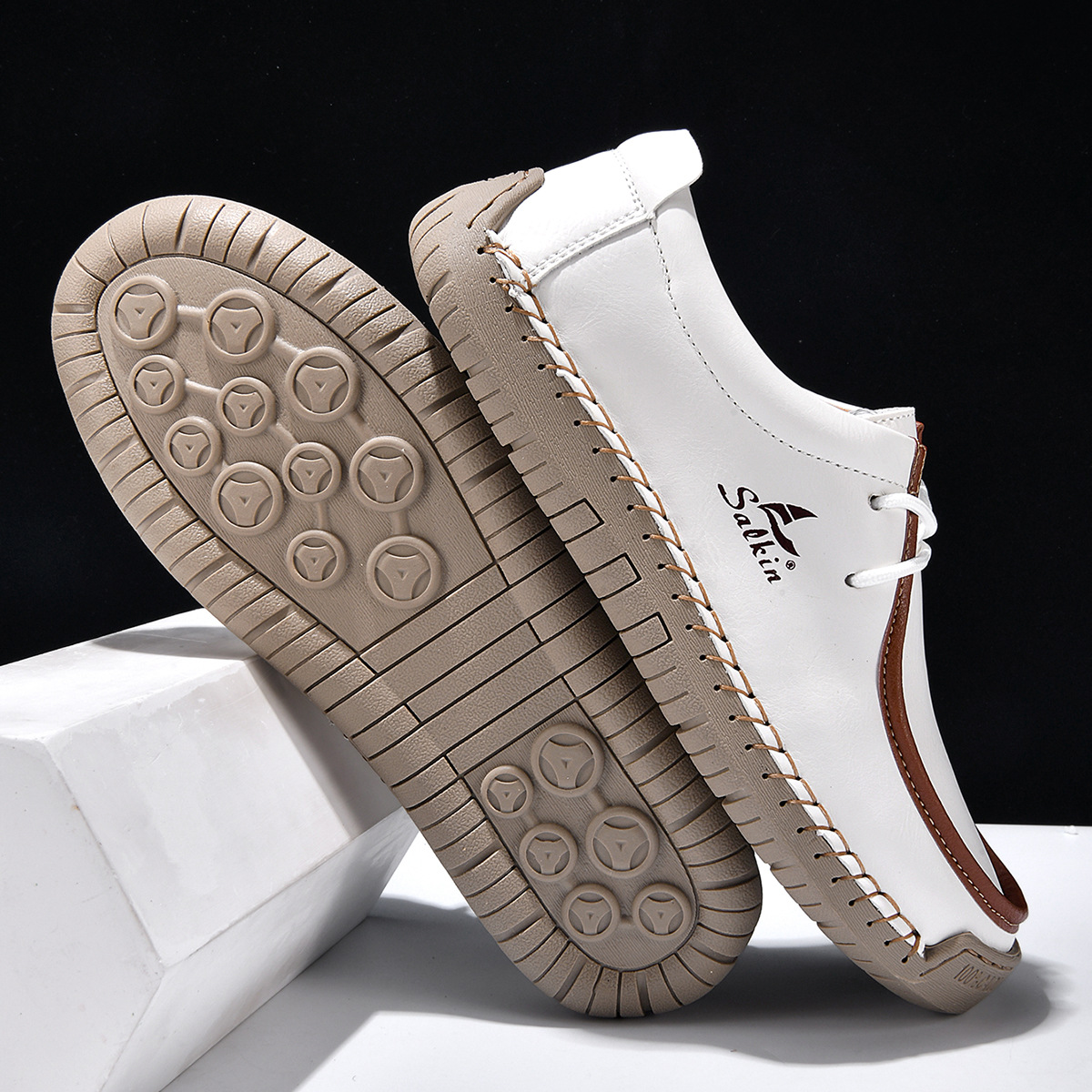 Hand-stitched soft-soled loafers