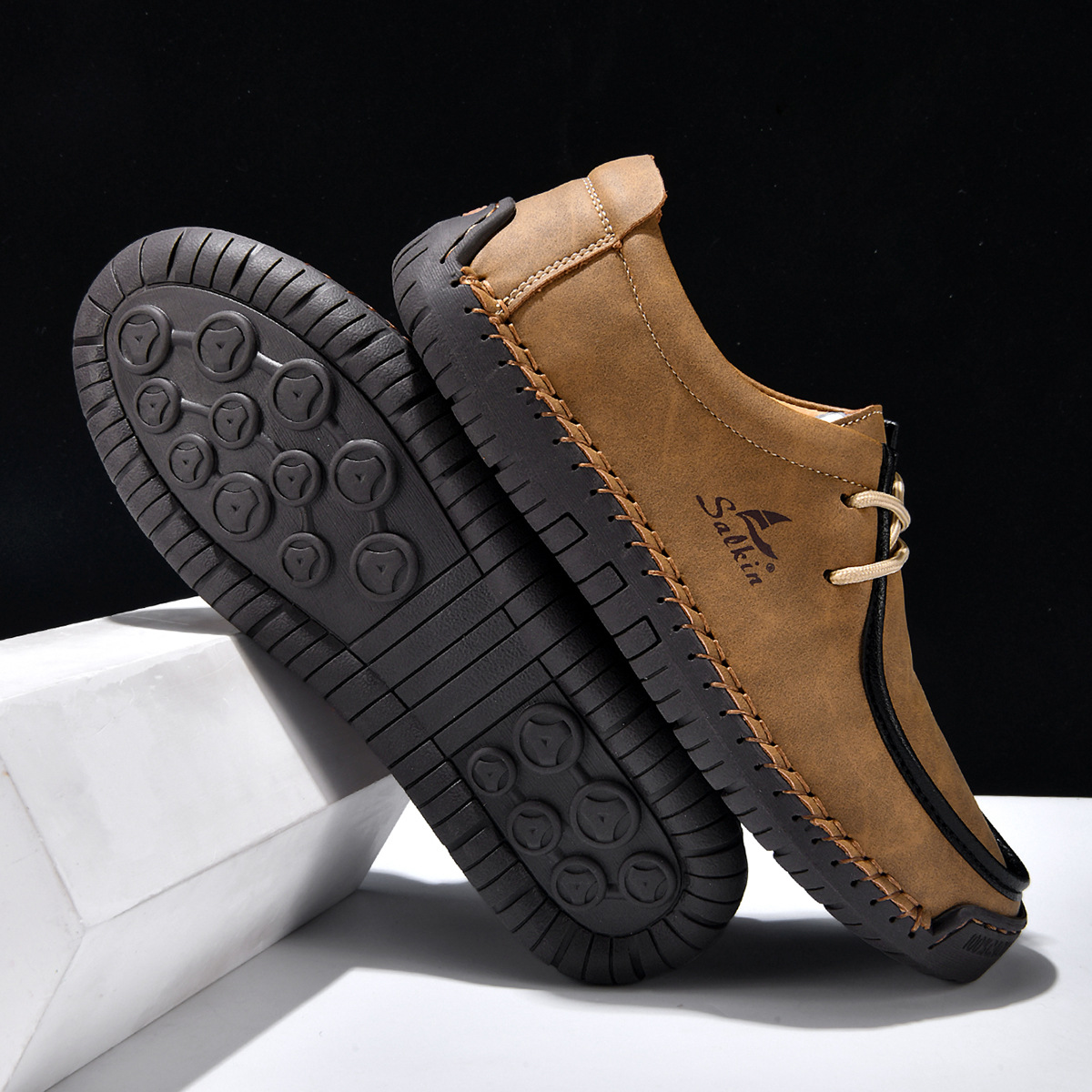 Hand-stitched soft-soled loafers