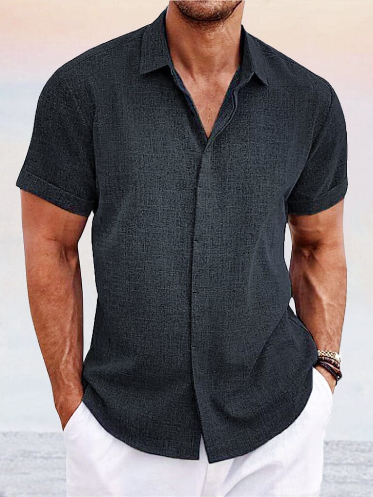 Men's Business Casual Cotton Linen Shirt