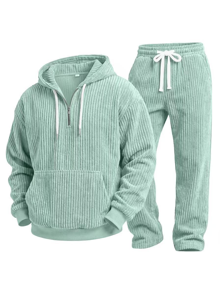 Super comfortable casual corduroy long sleeve pants 2-piece set