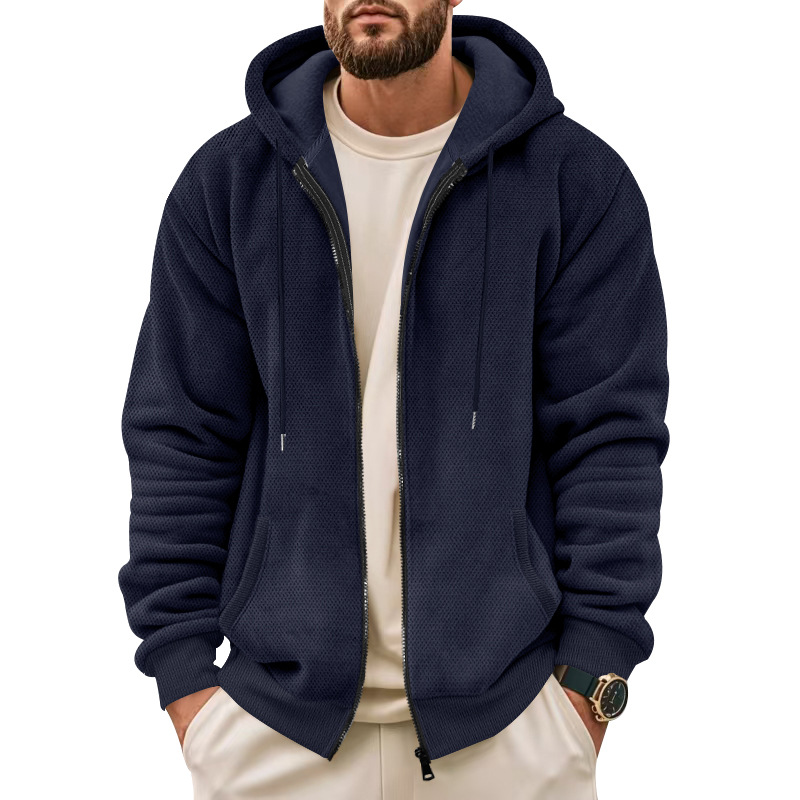 Men's zipper cardigan casual hooded sweatshirt