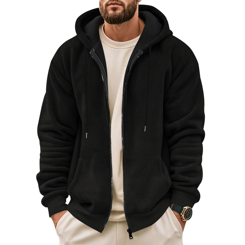 Men's zipper cardigan casual hooded sweatshirt