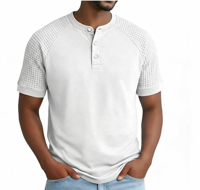 Men's Ultra-Breathable Waffle Knit Polo Shirt - Summer Casual Vacation Short Sleeve