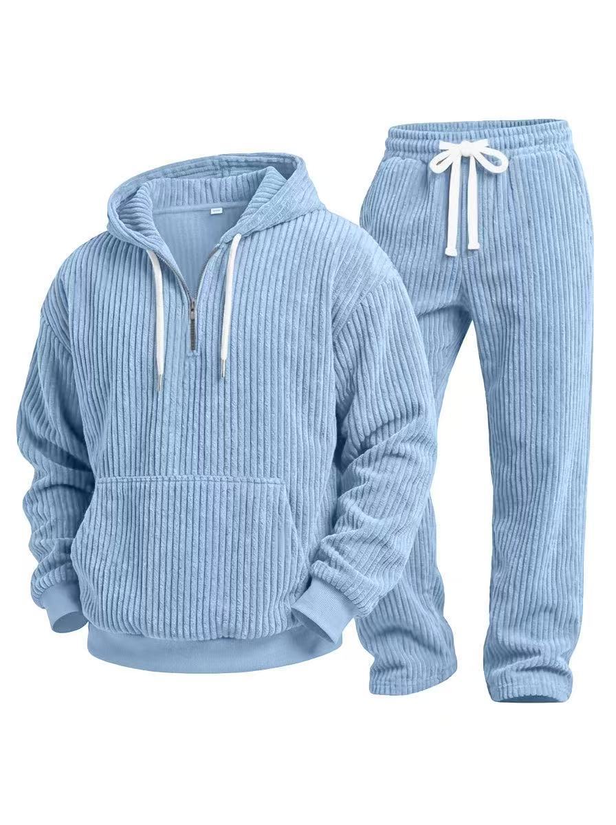 Super comfortable casual corduroy long sleeve pants 2-piece set