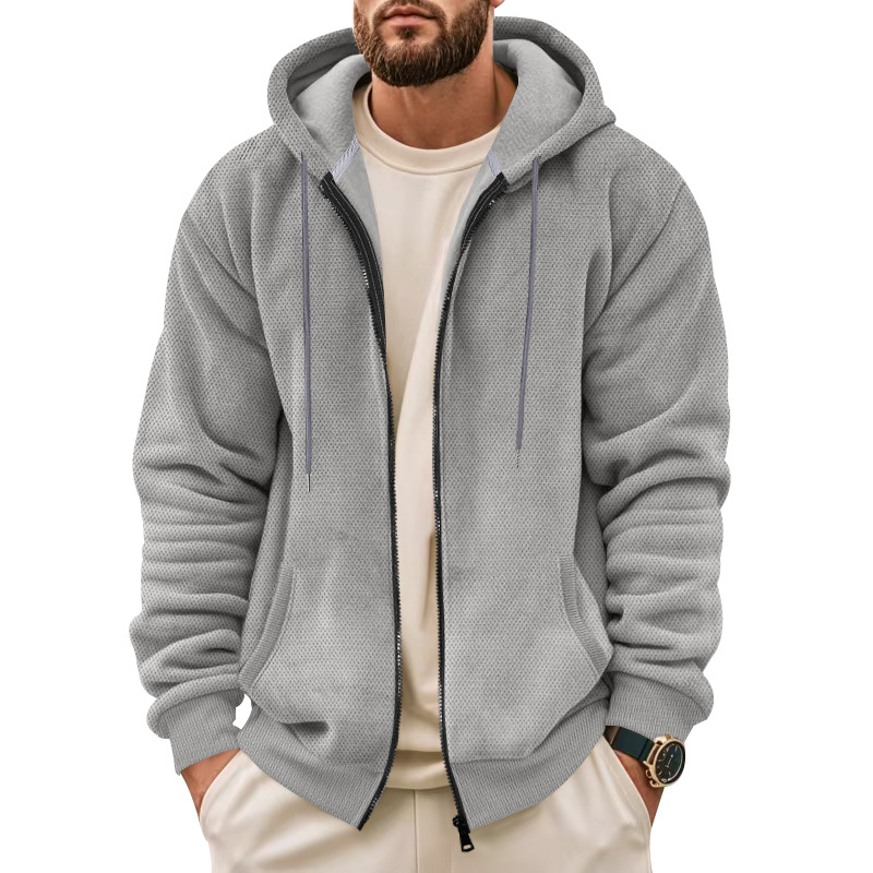 Men's zipper cardigan casual hooded sweatshirt