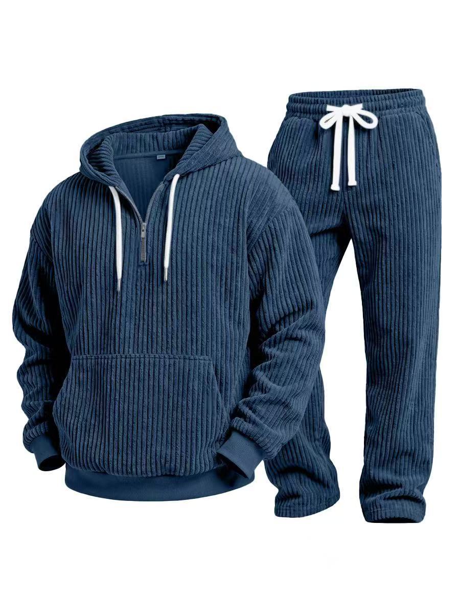 Super comfortable casual corduroy long sleeve pants 2-piece set