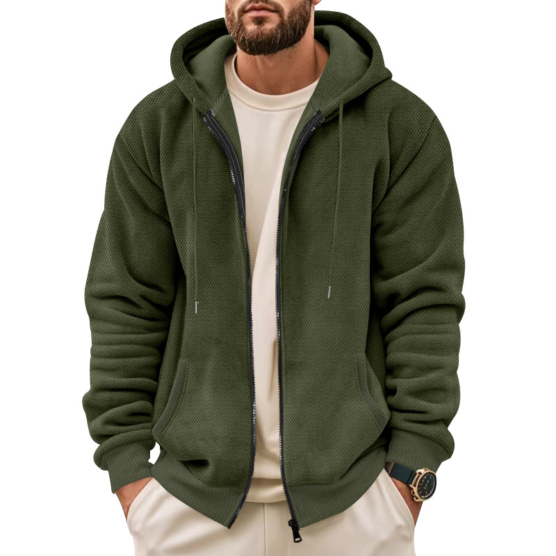 Men's zipper cardigan casual hooded sweatshirt