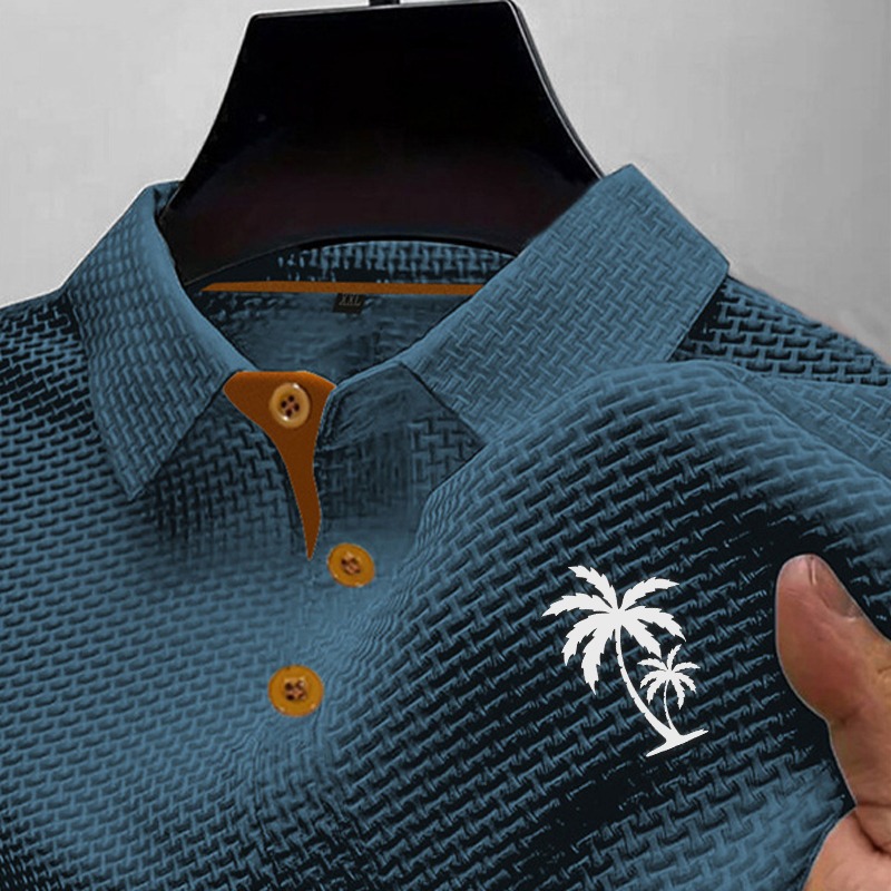  Men's Ice Silk Seersucker Polo