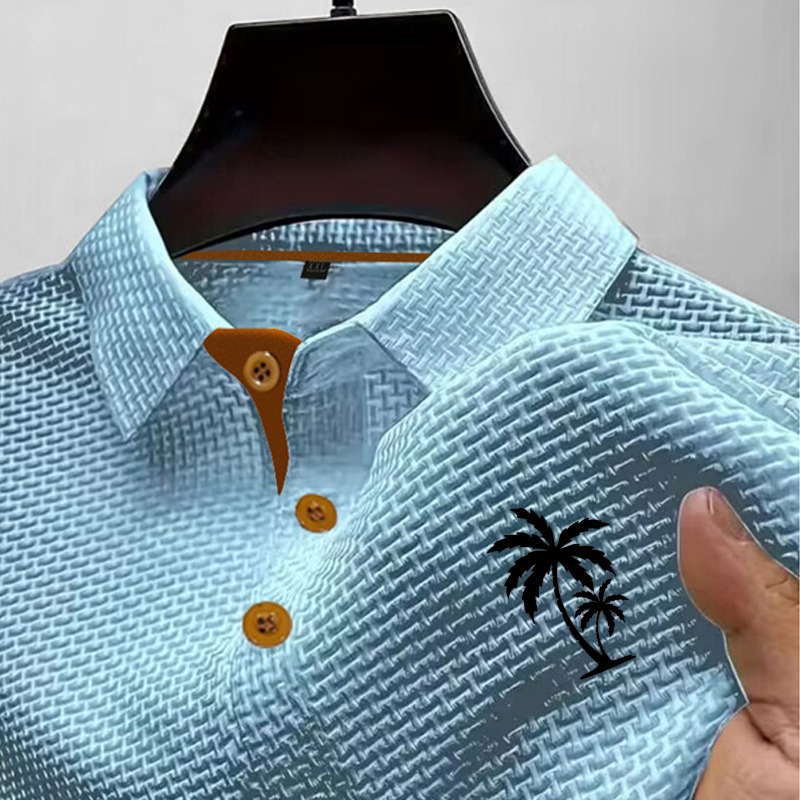  Men's Ice Silk Seersucker Polo