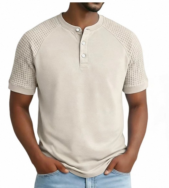 Men's Ultra-Breathable Waffle Knit Polo Shirt - Summer Casual Vacation Short Sleeve