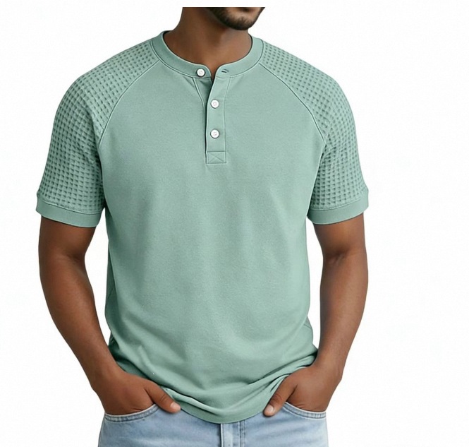 Men's Ultra-Breathable Waffle Knit Polo Shirt - Summer Casual Vacation Short Sleeve