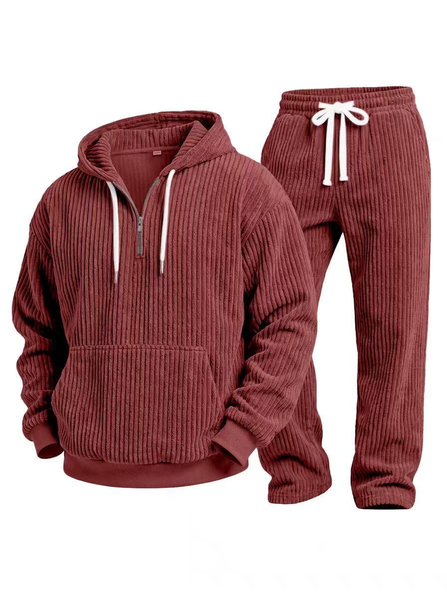 Super comfortable casual corduroy long sleeve pants 2-piece set